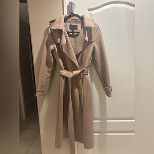 BCBGMaxAzria Elegant Beige/Light Pink Trench Coat